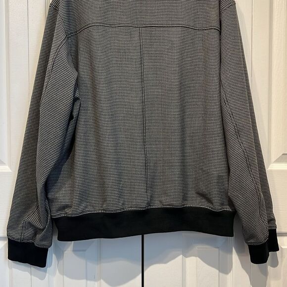 Club Monaco Men’s Black/Grey Houndstooth Zip Up‎ Lined Jacket Size XL - Picture 9 of 14